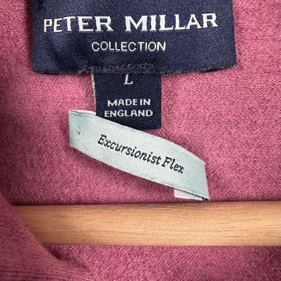 Peter Millar Excursionist Flex Sweater Mens Large (Fits Medium) Pink Merino - Picture 4 of 16